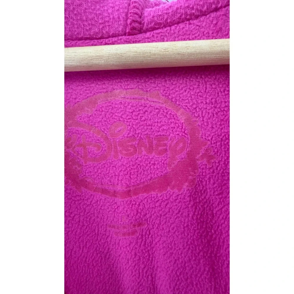 Disney Minnie Mouse Pink Fleece Hooded One Piece Pajamas Union Suit Leopard L - Picture 4 of 9